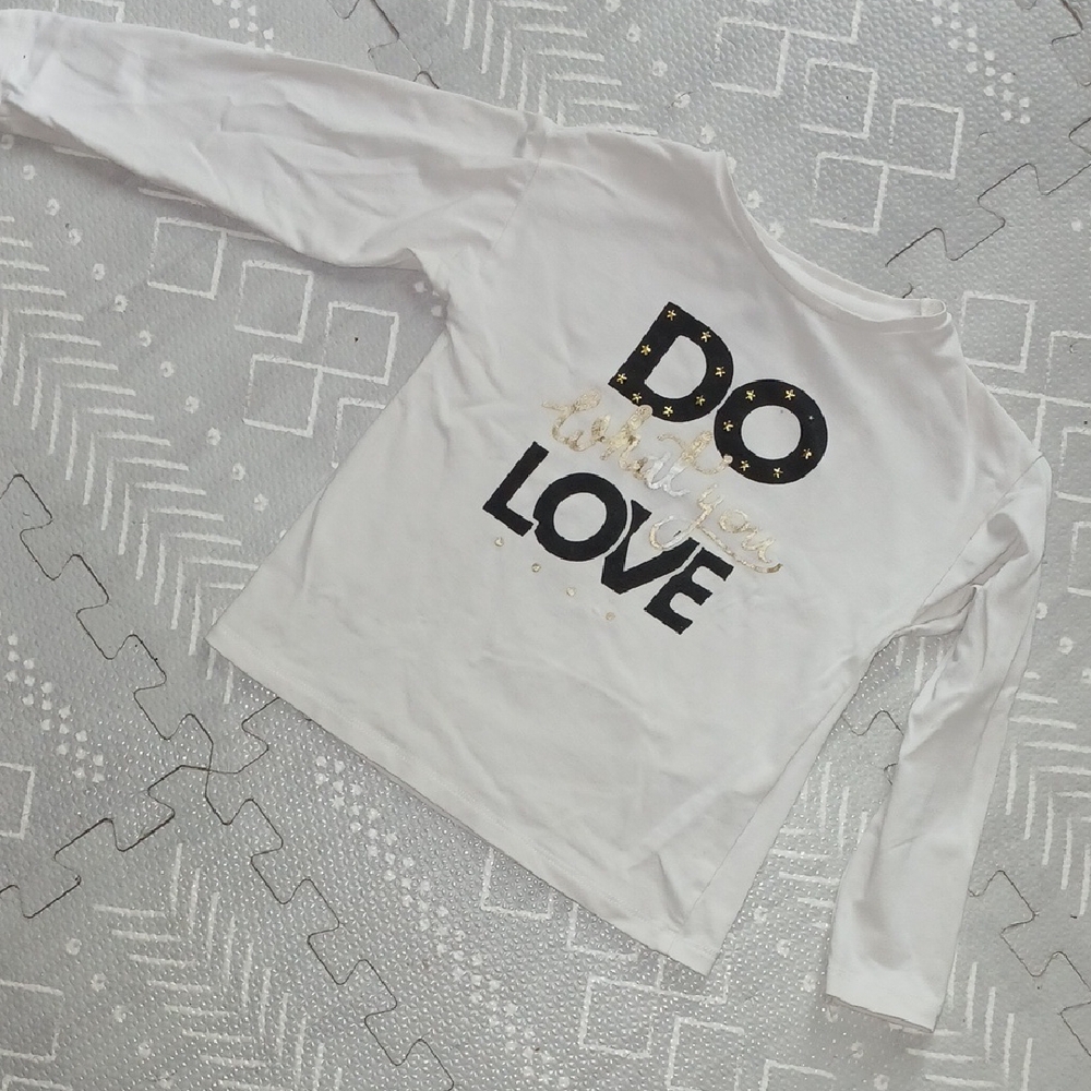 Orchestra White Long Sleeve Tee with Bold Print